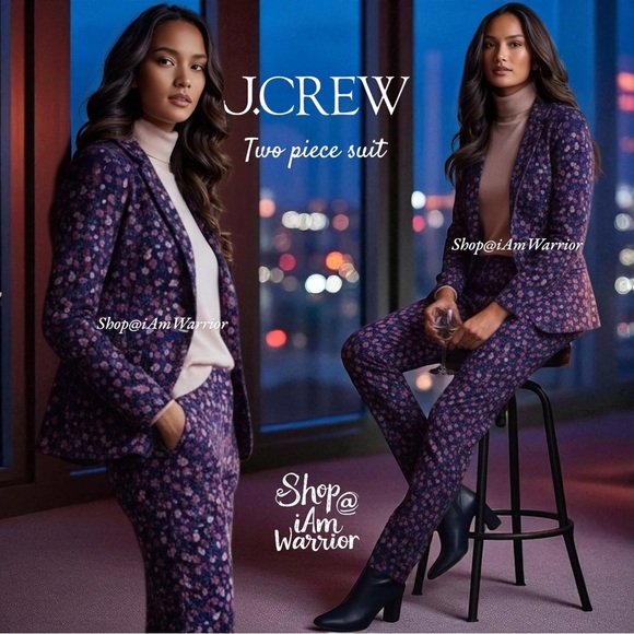 J.Crew floral print 2 PC corduroy blazer + pantsuit *shop@iamwarrior - Picture 1 of 16